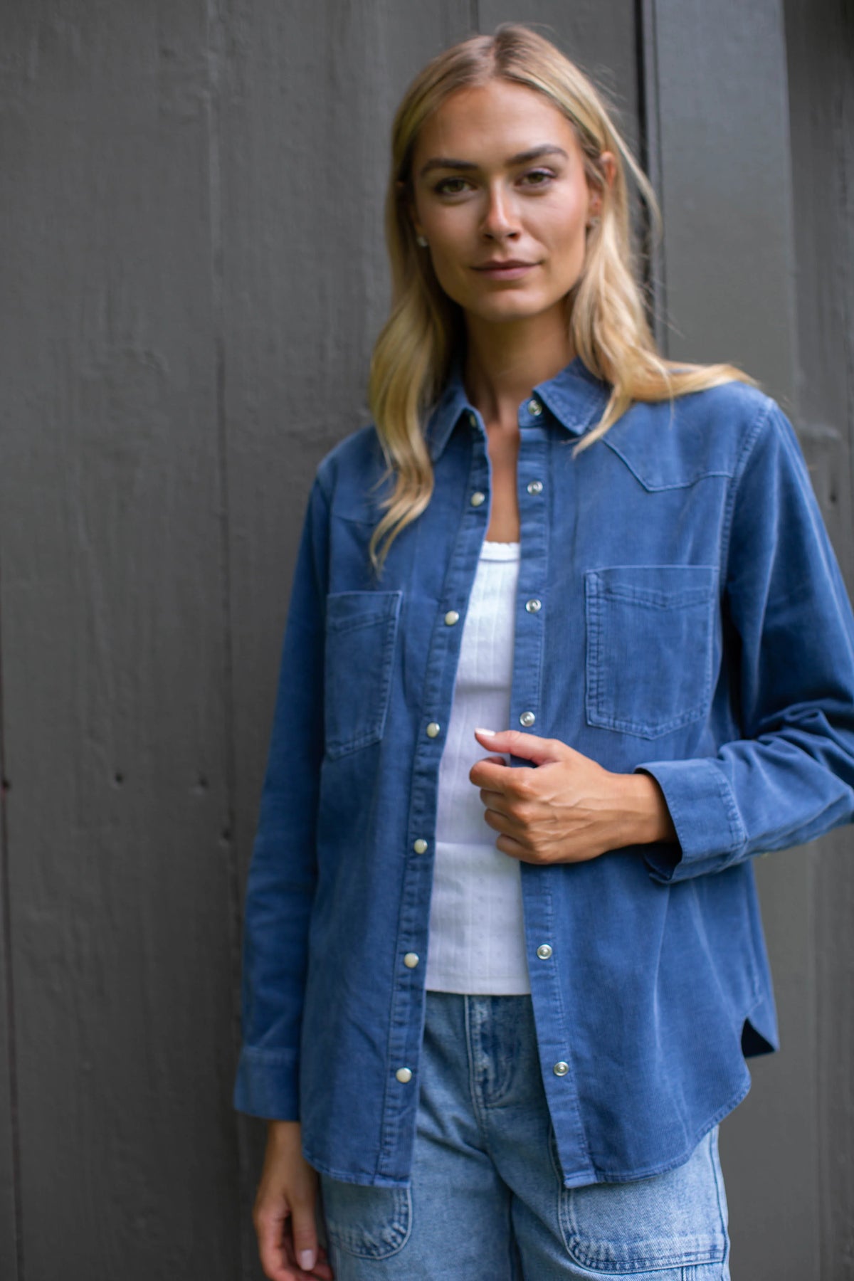 Marea Western Shirt - Indigo Corduroy