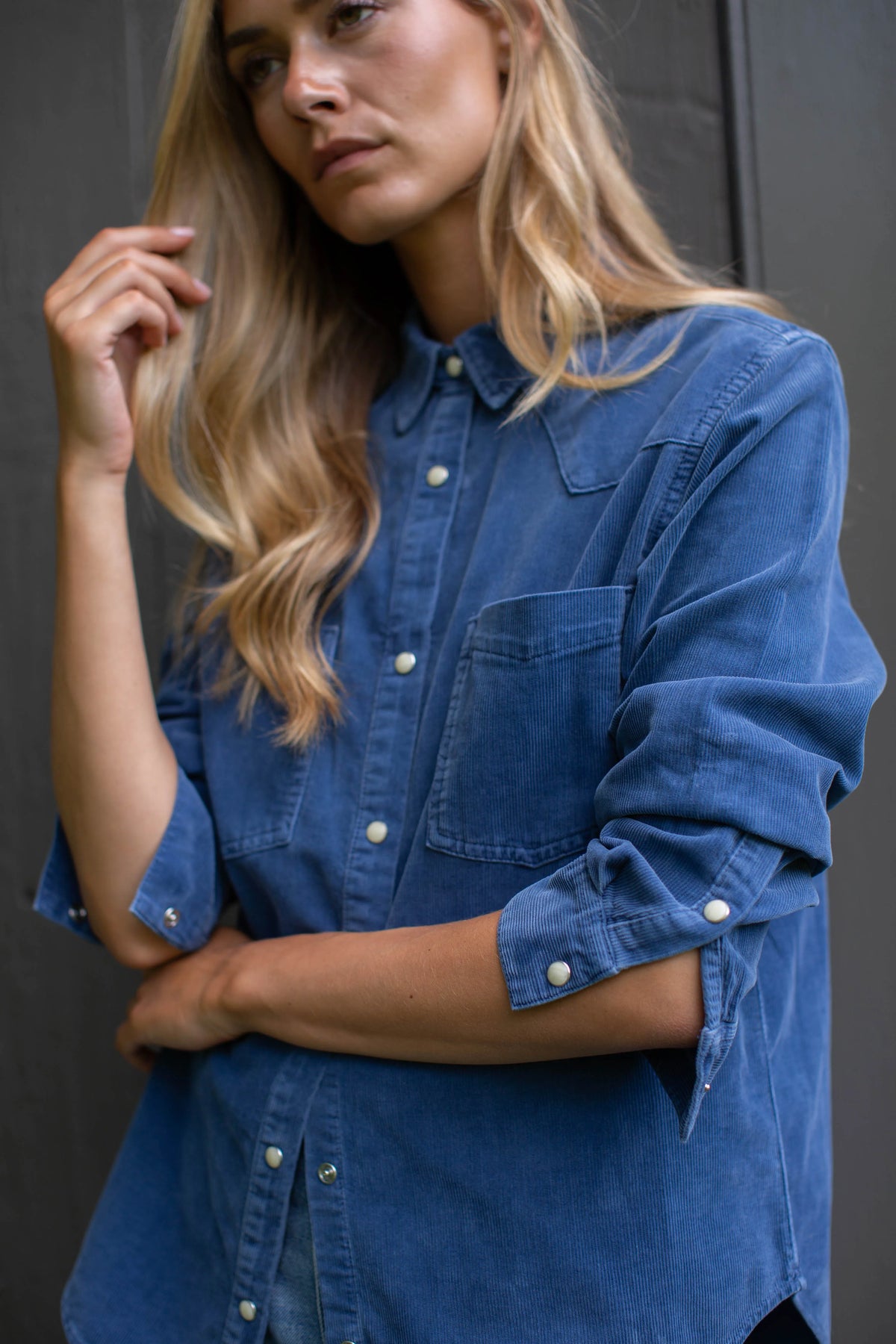 Marea Western Shirt - Indigo Corduroy