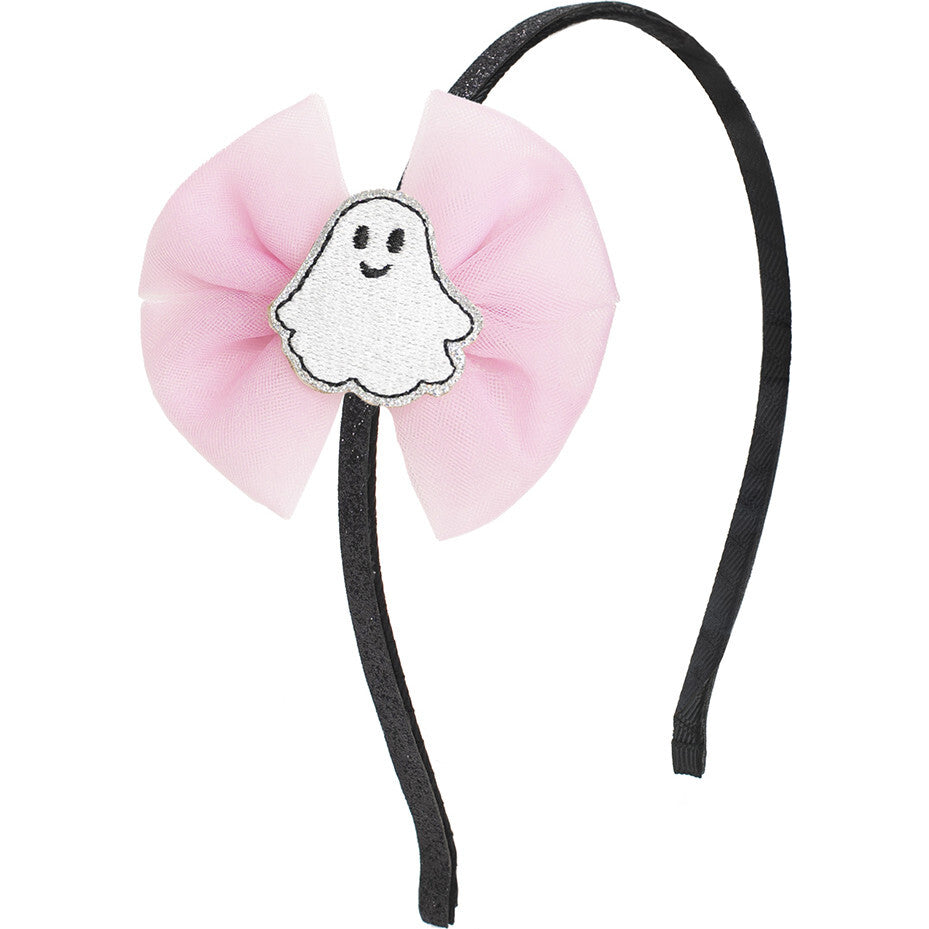 Coquette Tulle Ghost Bow Halloween Headband