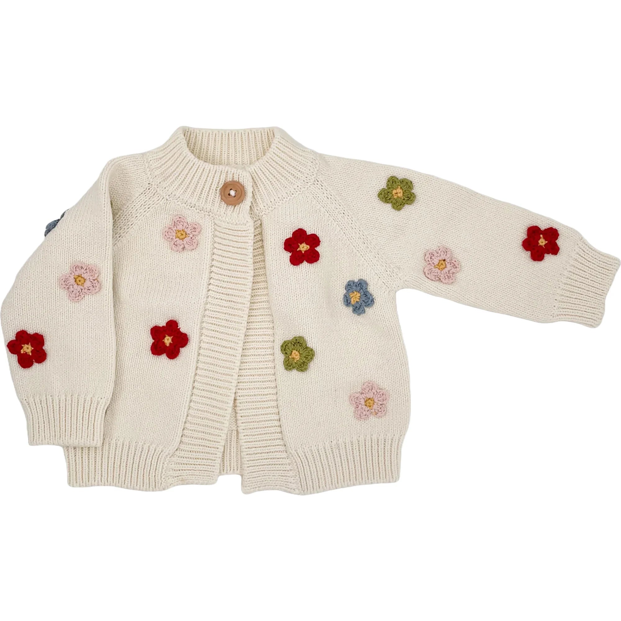 The Blueberry Hill Cotton Flower Cardigan - Multicolor