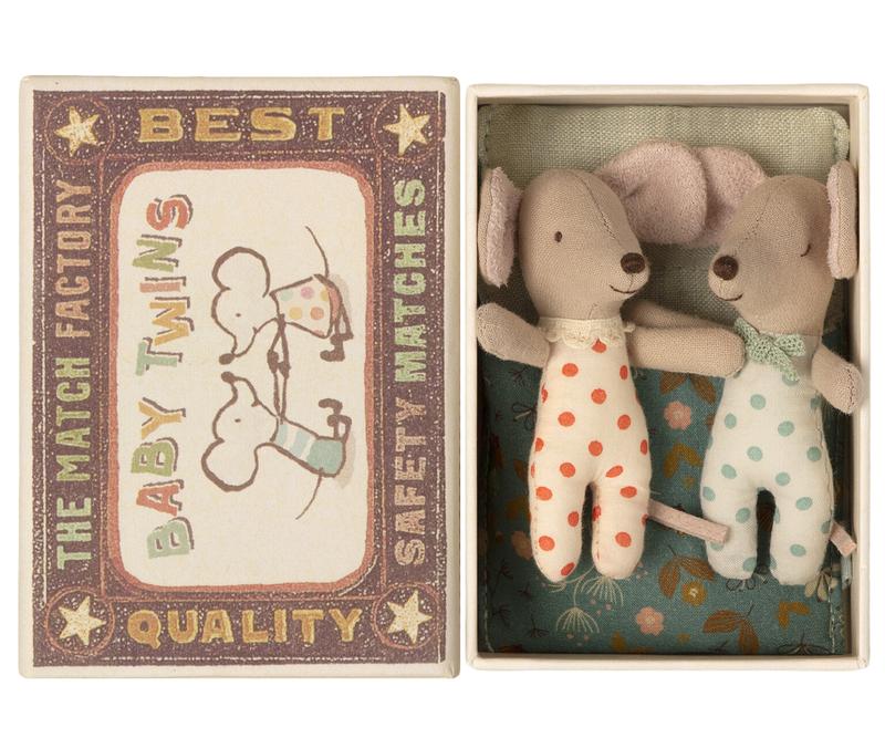 Maileg Twins - Baby Mice in Matchbox