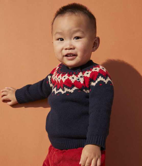 Petit Bateau Baby Pullover Sweater with Collar Detail