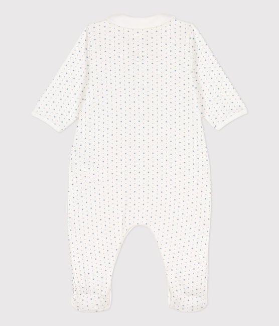 Petit Bateau Baby Snap Star Footie with Collar