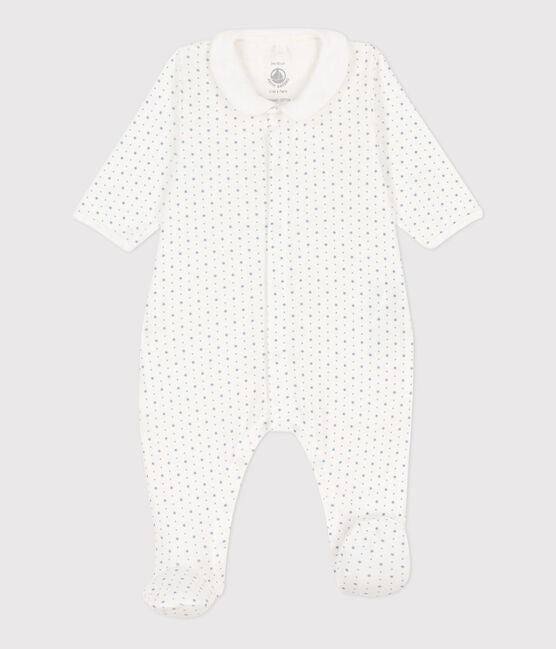 Petit Bateau Baby Snap Star Footie with Collar