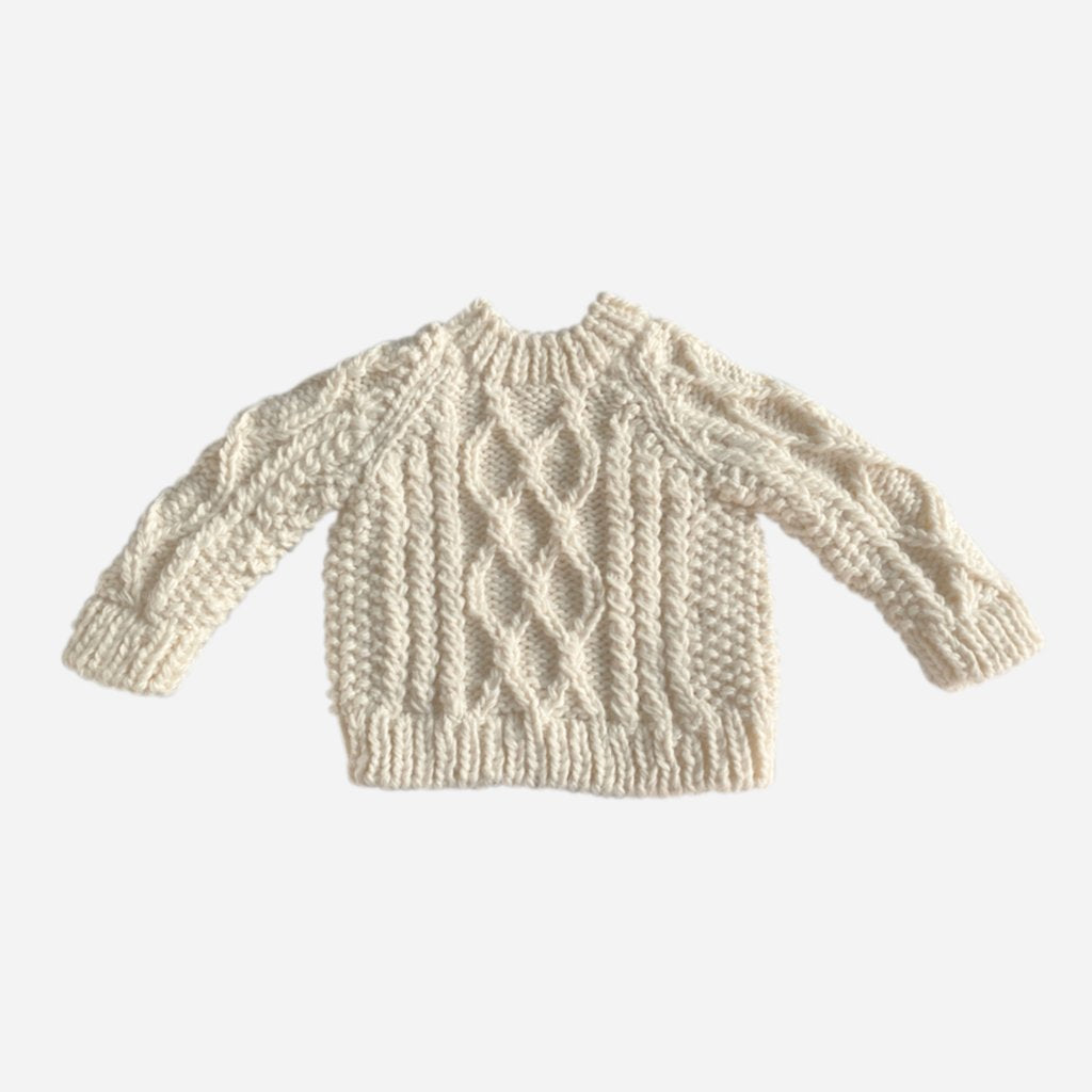 The Blueberry Hill Fisherman Sweater - Cream