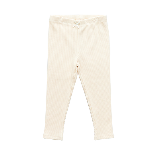 Pink Chicken Girls Organic Rib Legging - Cream