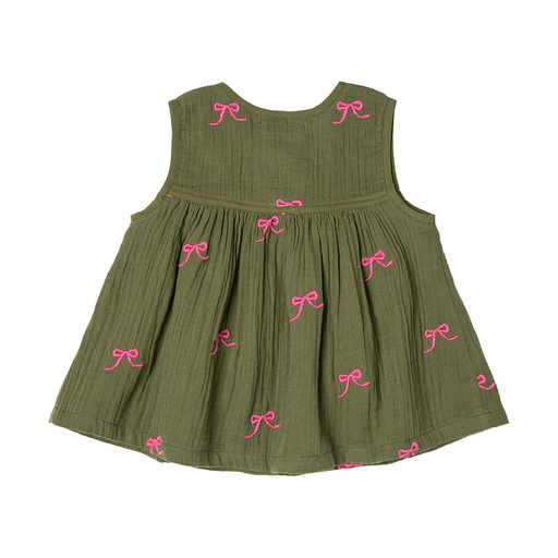 Pink Chicken Girls Jade Top - Olive Bows